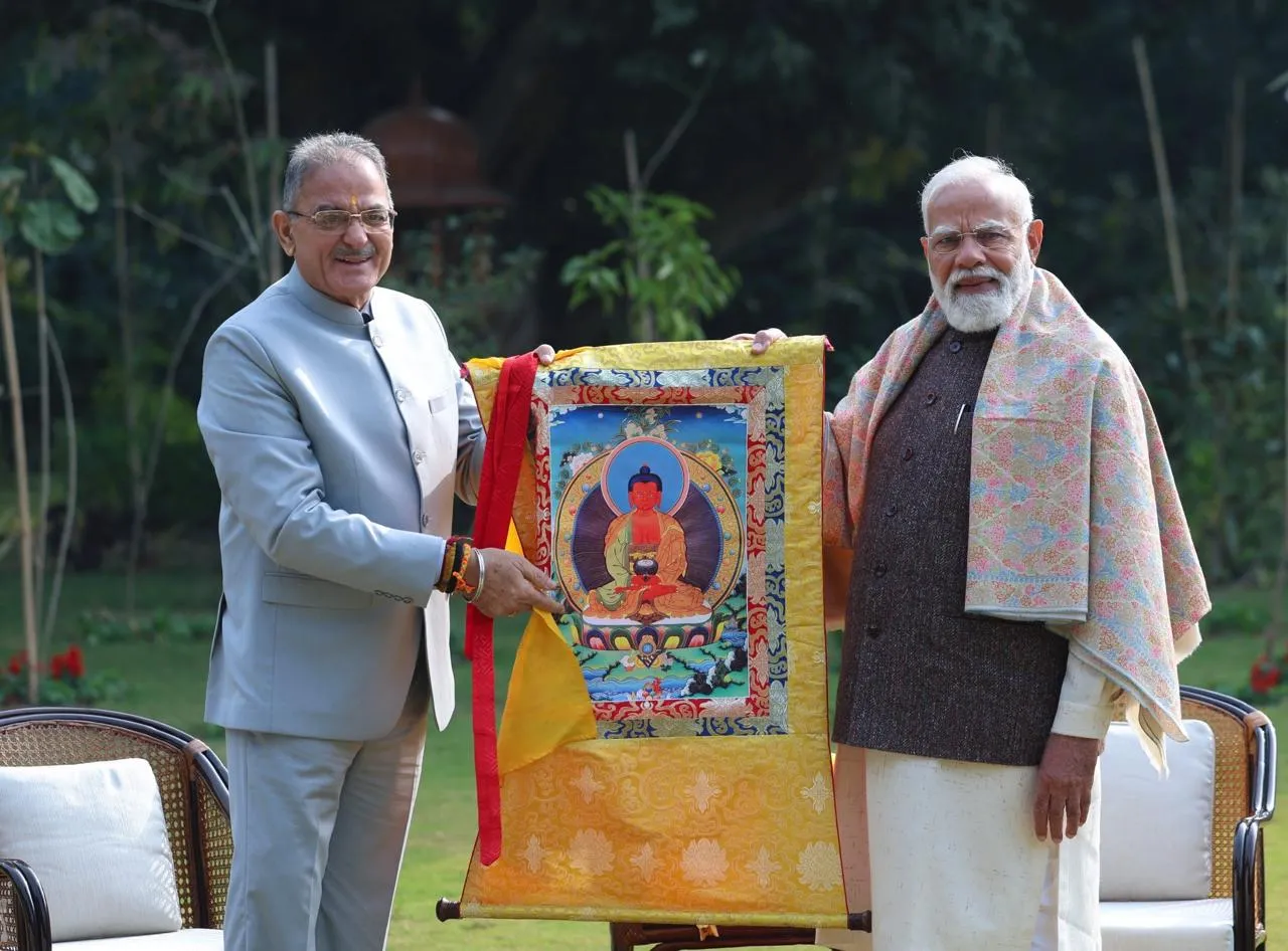 Lt Governor Ladakh meets Prime Minister Narendra Modi